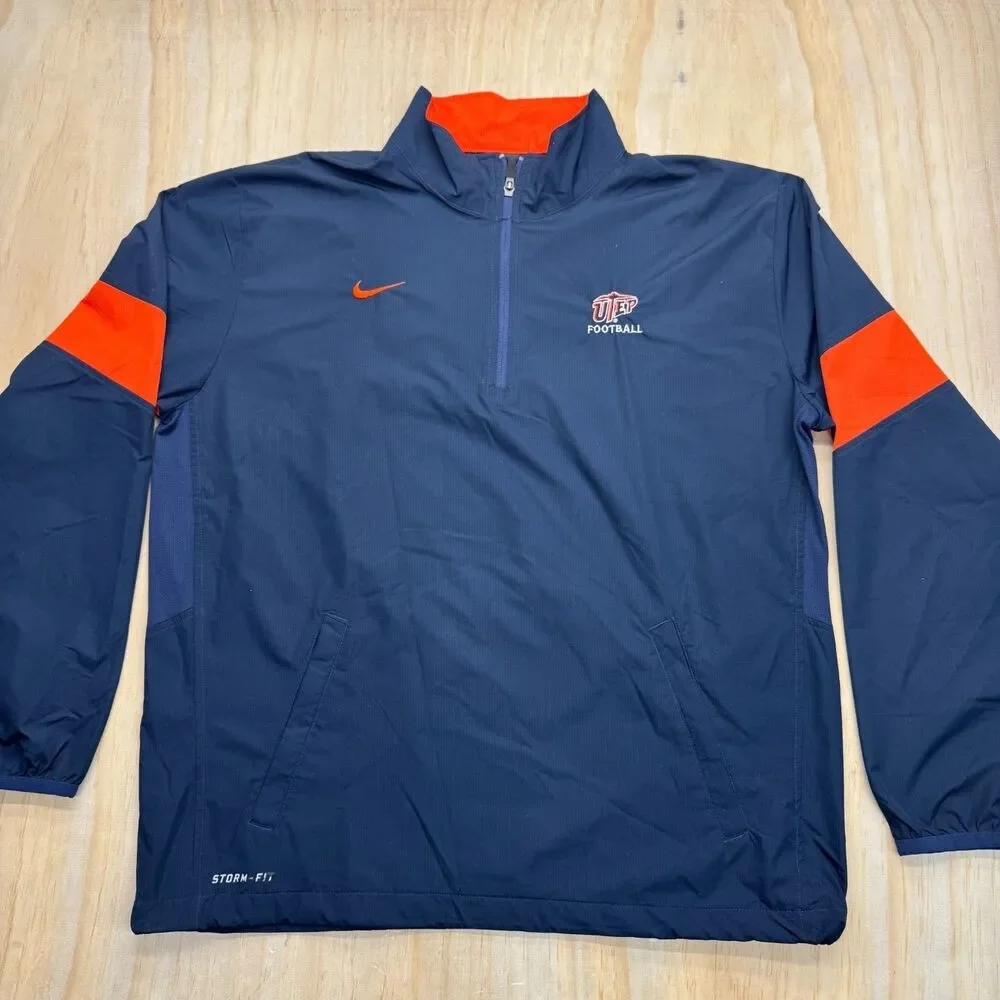 USED MD UTEP Miners Nike Football Team Issue Lightweight 1/4 Zip Pullover